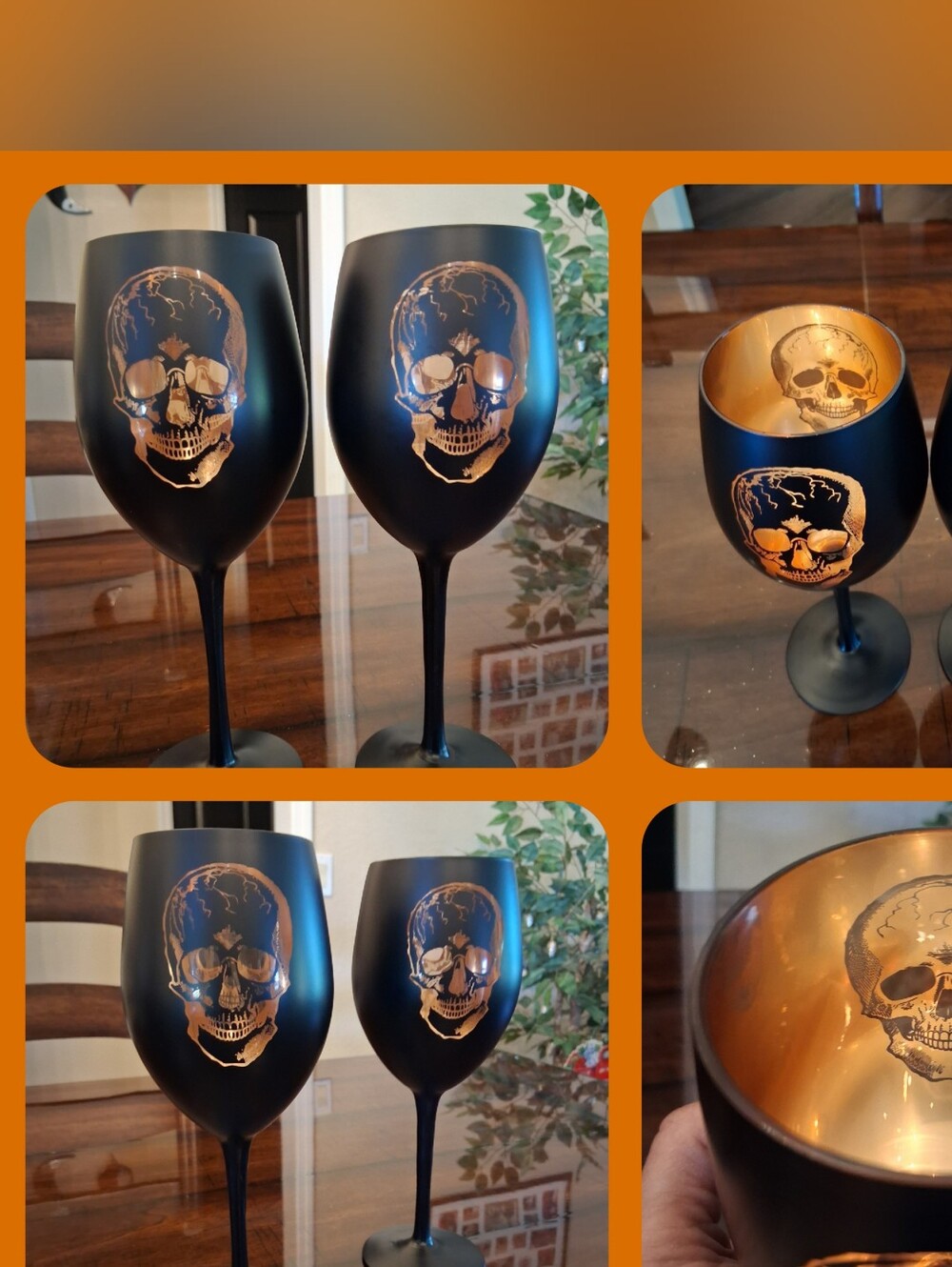 Gothic Skull 💀 Wine Glasses